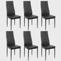 Set van 6 Eetkamerstoelen met Hoge Rugleuning - Ergonomisch Kunstleer