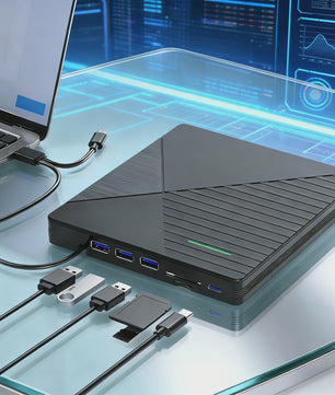 Externe CD/DVD RW Brander & Lezer - 7-in-1 USB-C & USB 3.0 Drive voor PC/Laptop