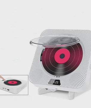 Draagbare Bluetooth CD Speler met Stereo Geluid, LED Scherm en Wandmontage