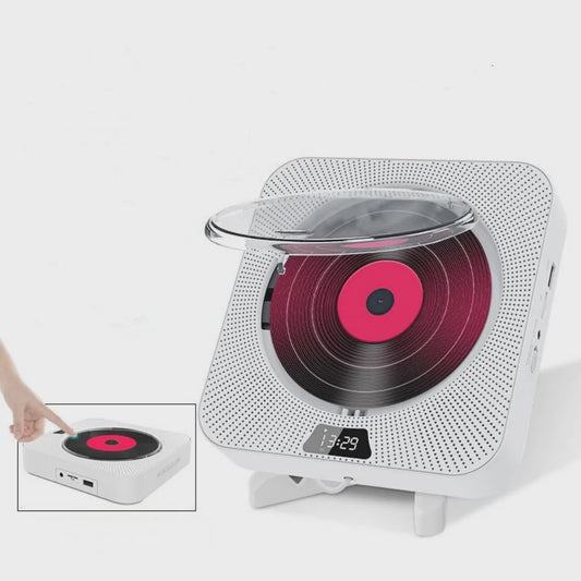 Draagbare Bluetooth CD Speler met Stereo Geluid, LED Scherm en Wandmontage