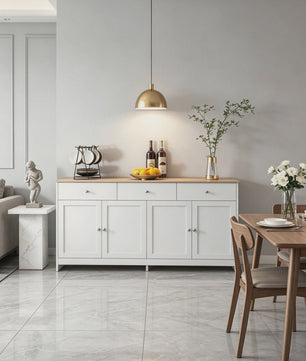 Ruime Buffetkast met 3 Lades en 4 Deuren - Oak Look Blad