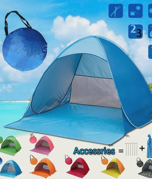 Automatische Pop-Up Strandtent UPF50+ - Snel Opzetbaar Zonnescherm voor Strand, Camping & Vissen