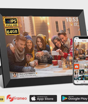 Frameo Smart WiFi Digitale Fotolijst 10.1 Inch HD Touchscreen met 32GB/64GB Opslag en Wandmontage