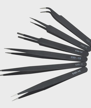 6-delige Precisie Pincetten Set - ESD Anti-Statisch Roestvrij Staal