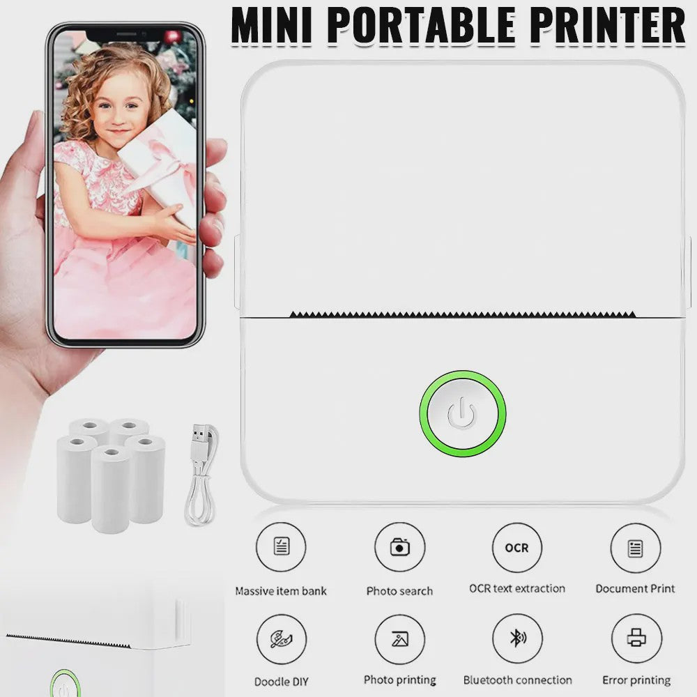 Mini Thermische Printer - Draagbaar, Bluetooth, voor Foto's & Labels