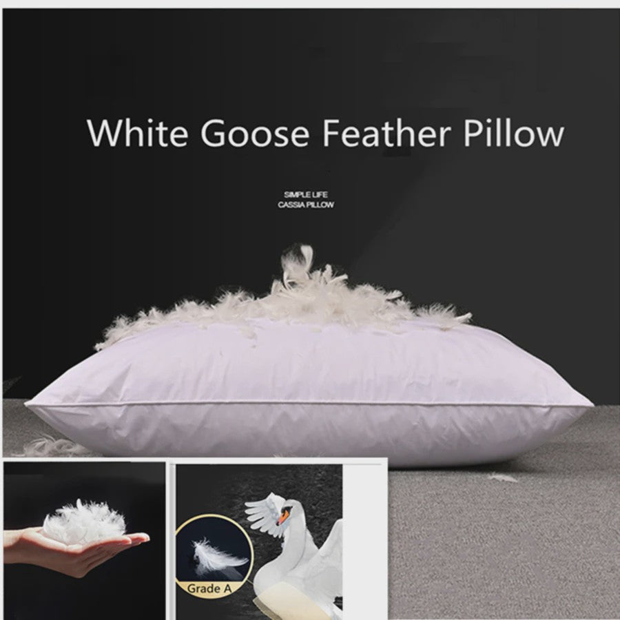 Luxe 100% Witte Ganzendons Kussen - Hotelkwaliteit & Orthopedisch Comfort