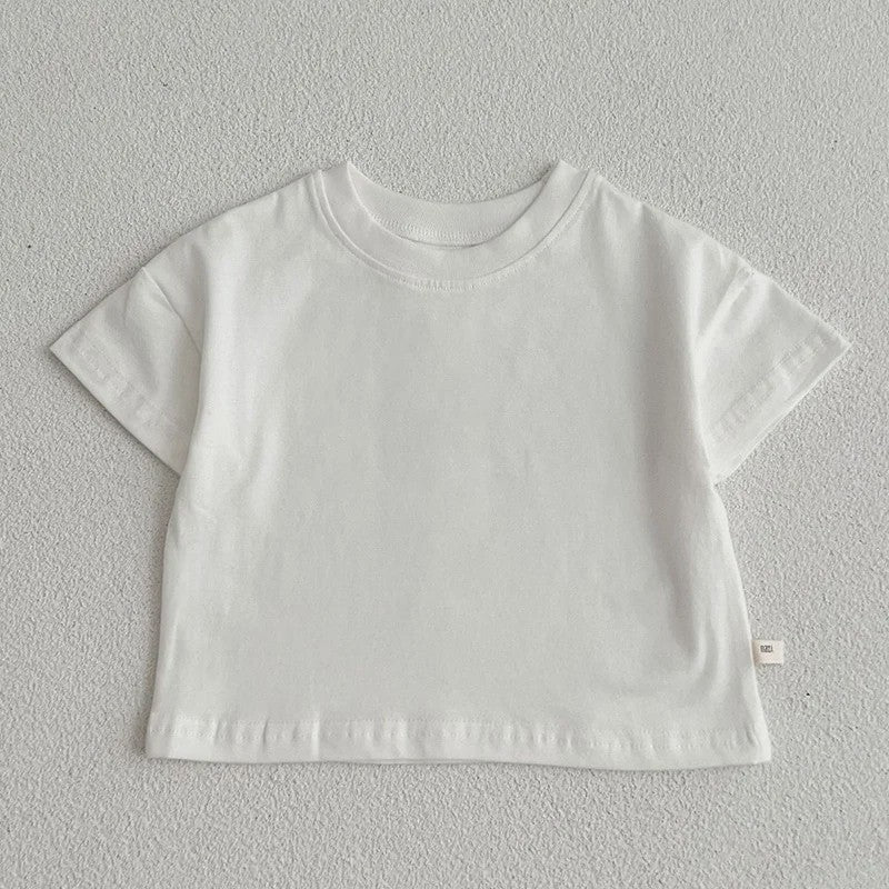 Zomer T-shirt Baby Jongens & Meisjes | Effen Kleur | Koreaanse Stijl | Korte Mouwen