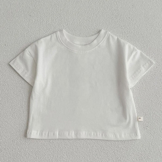 Zomer T-shirt Baby Jongens & Meisjes | Effen Kleur | Koreaanse Stijl | Korte Mouwen
