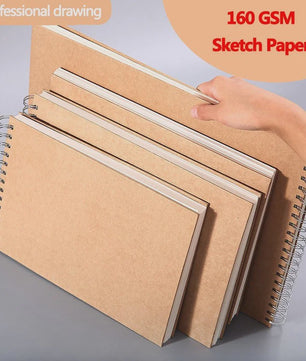Professioneel Schetsboek 160gsm - 30 Vel Dik Tekenpapier met Spiraalbinding