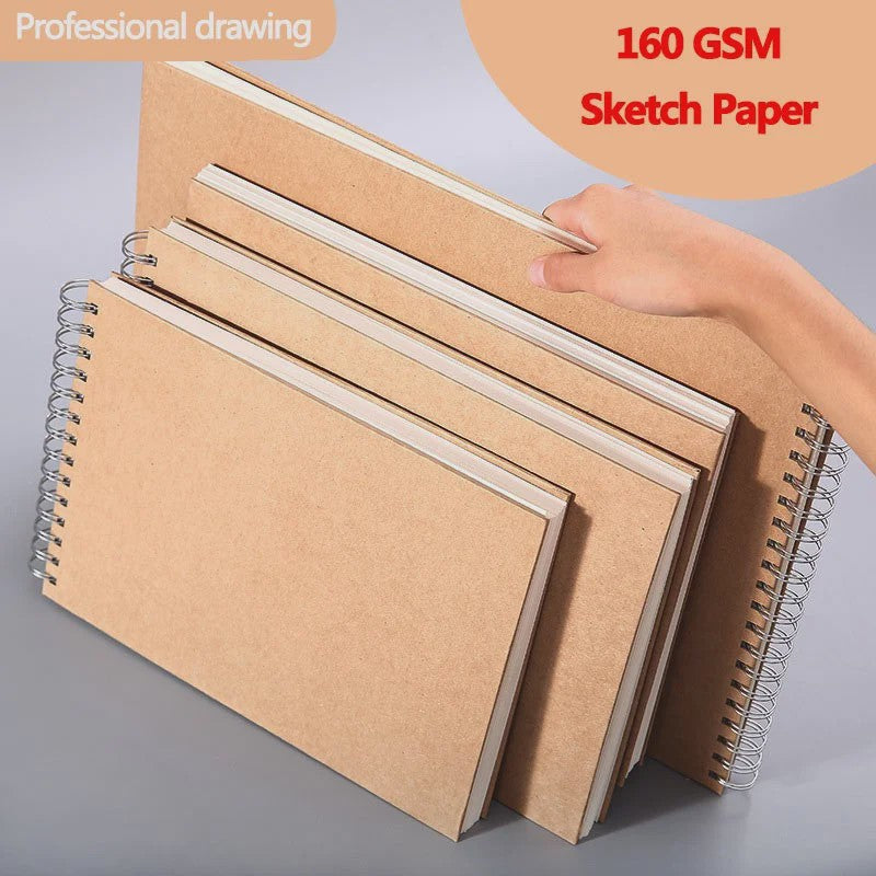 Professioneel Schetsboek 160gsm - 30 Vel Dik Tekenpapier met Spiraalbinding