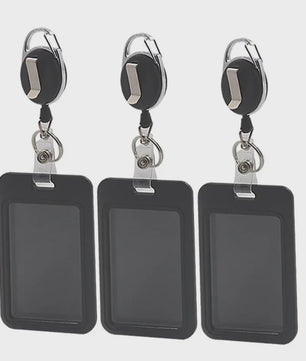 Set van 3 Intrekbare Badgehouders met Nekhanger - Kaarthouder voor Werkvergunning, ID, Toegangspas