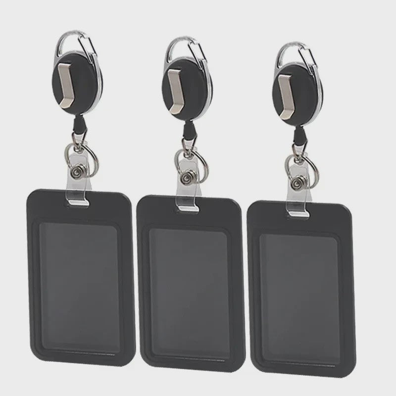 Set van 3 Intrekbare Badgehouders met Nekhanger - Kaarthouder voor Werkvergunning, ID, Toegangspas
