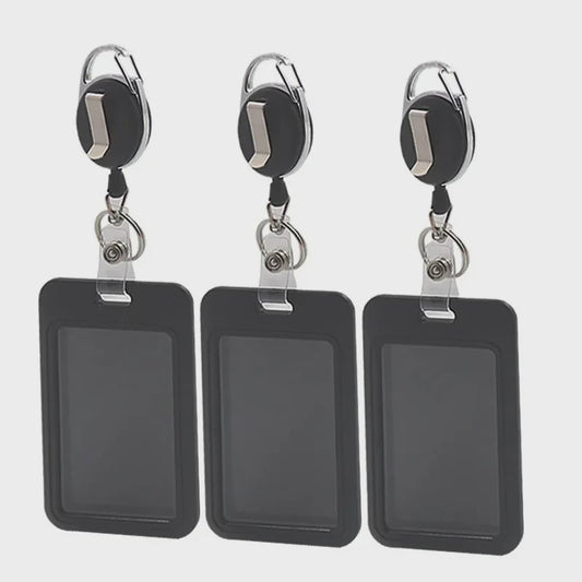 Set van 3 Intrekbare Badgehouders met Nekhanger - Kaarthouder voor Werkvergunning, ID, Toegangspas