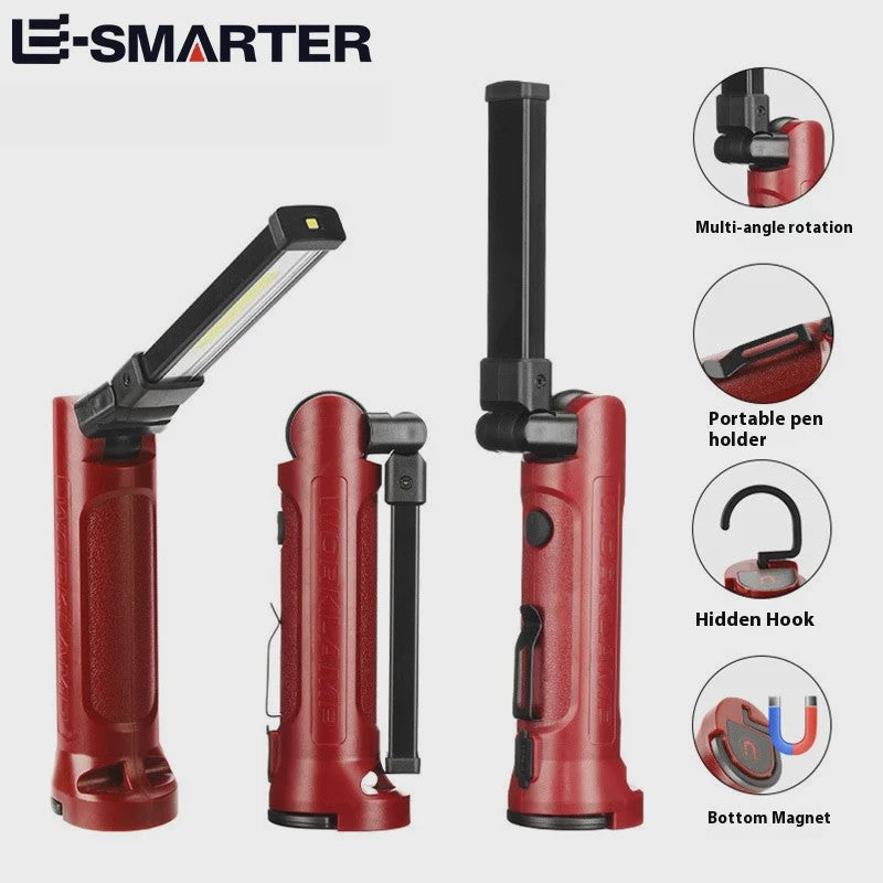 Oplaadbare COB Werklamp 180° Opvouwbaar met Magneet & Haak - USB