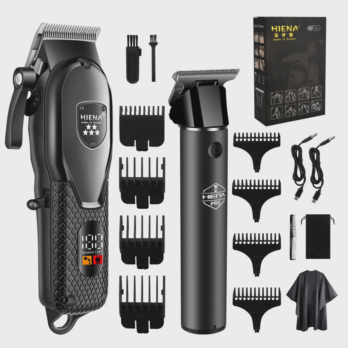 Professionele Baardtrimmer en Tondeuse Kit met LCD Display