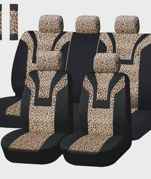 Luxe Leopard Print Autostoelhoes - Universeel & Winterklaar