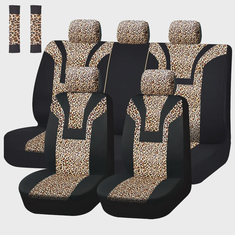 Luxe Leopard Print Autostoelhoes - Universeel & Winterklaar