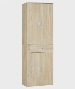 Hoge Archiefkast met Deuren en Lade - 60x180x34cm - Kantoor & Keuken Opbergmeubel