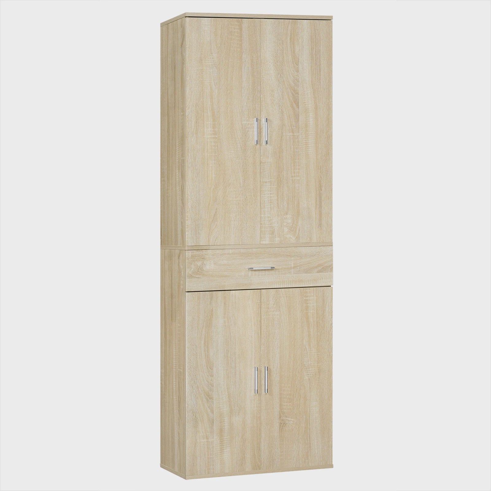 Hoge Archiefkast met Deuren en Lade - 60x180x34cm - Kantoor & Keuken Opbergmeubel