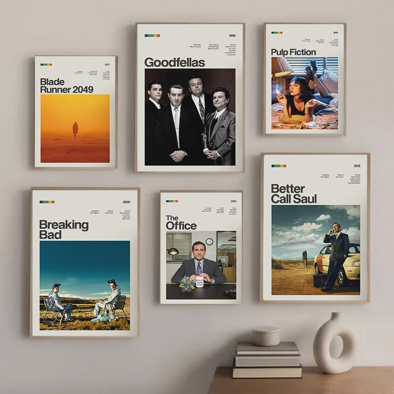 Iconische Film & TV Series Canvas Posters: Breaking Bad, Pulp Fiction, Goodfellas & meer