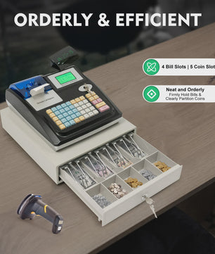 Robuuste Elektronische Kassasysteem met Dubbel Display, Biljetdetector & USB/RS232