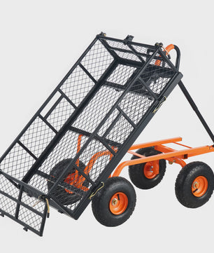 Robuuste Metalen Tuinwagen met 400/880lbs Capaciteit - Veelzijdige Transportkar