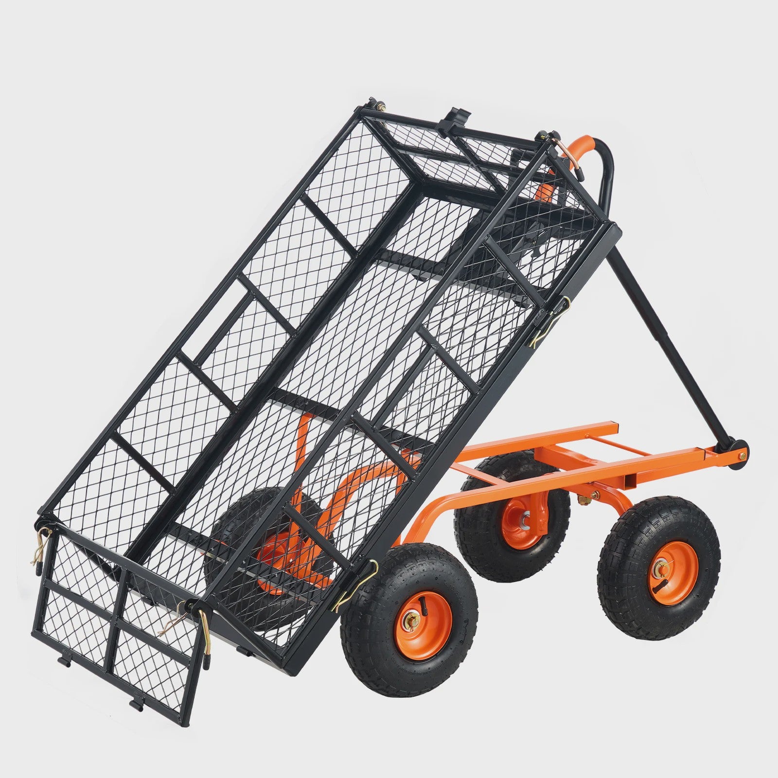 Robuuste Metalen Tuinwagen met 400/880lbs Capaciteit - Veelzijdige Transportkar