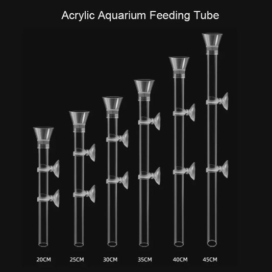 Transparante Acryl Voederbuis met Schotel voor Aquarium - Voerdispenser voor Vissen, Garnalen en Slakken