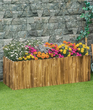 Houten plantenbak 120x40x40cm van vurenhout - Ideaal voor kruiden, groenten & bloemen