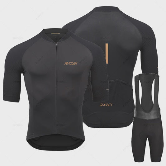 Pro Fiets Kleding Set Heren - Ademend Wielrenpak met Bib Shorts