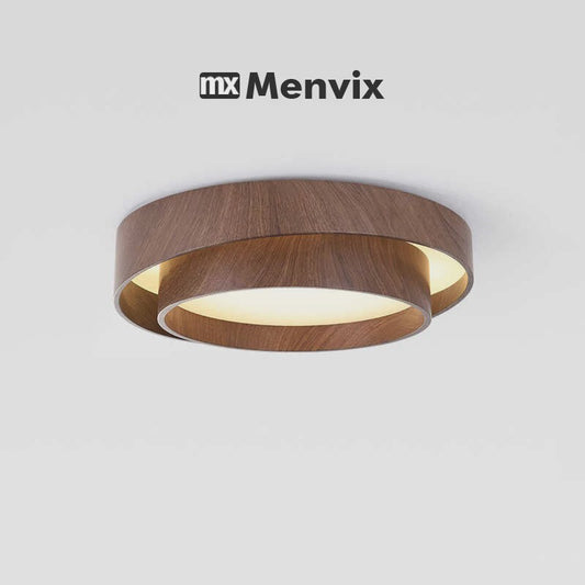 Nordic Walnoothouten LED Plafondlamp - Stijlvolle Verlichting voor Woonkamer, Eetkamer, Balkon, Slaapkamer