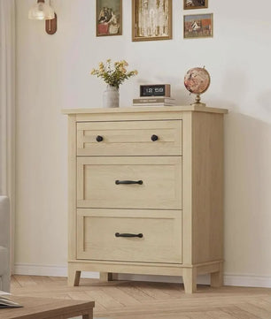 Moderne Ladekast van MDF - 74x40x75cm - Slaapkamer Commode met Textuur Fronten en Anti-Tip Kit
