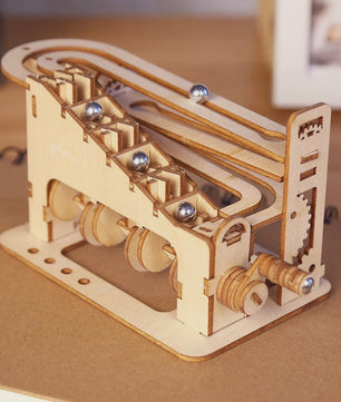 Houten Knikkerbaan 3D Puzzel - Mechanisch Modelbouw Kit voor Volwassenen & Tieners
