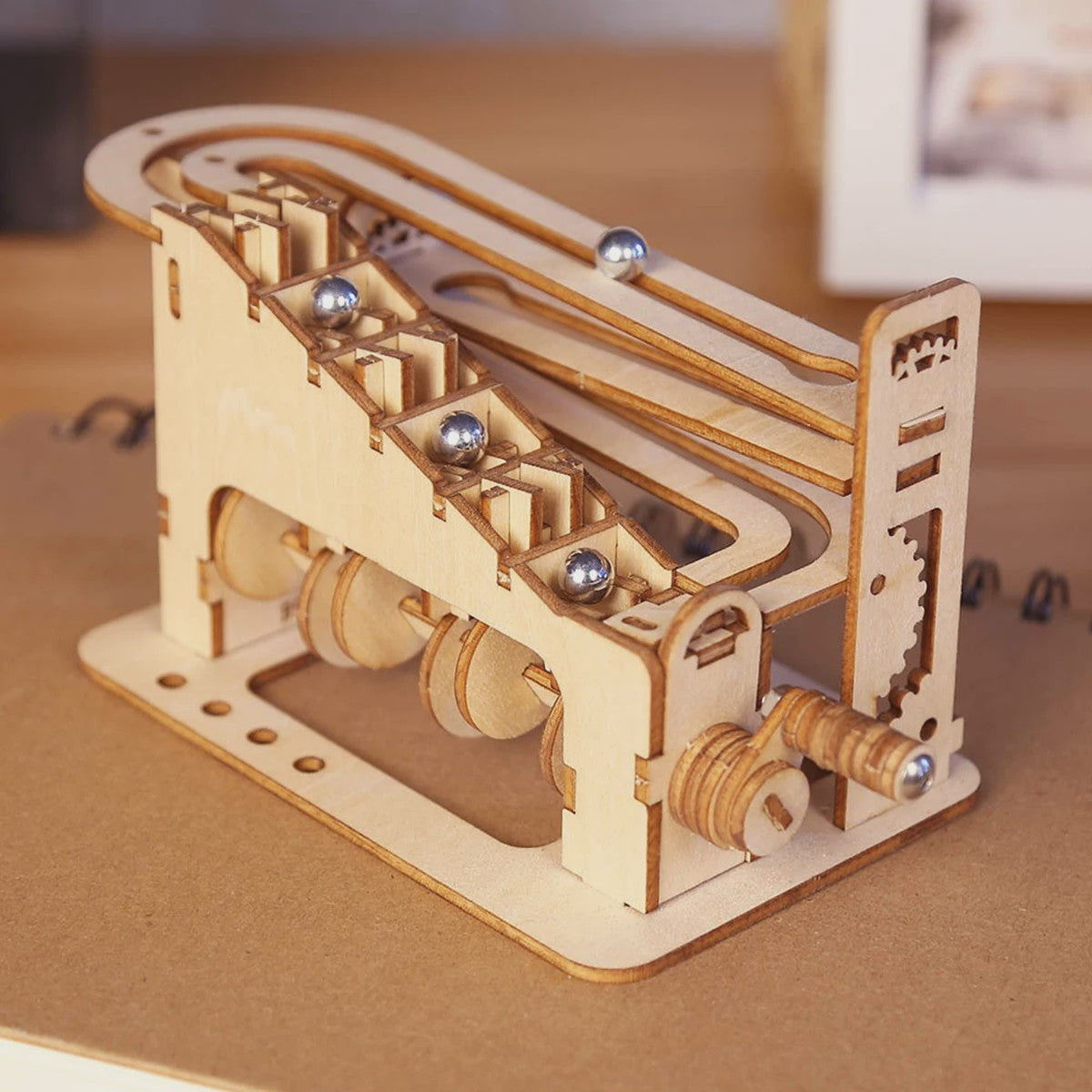 Houten Knikkerbaan 3D Puzzel - Mechanisch Modelbouw Kit voor Volwassenen & Tieners