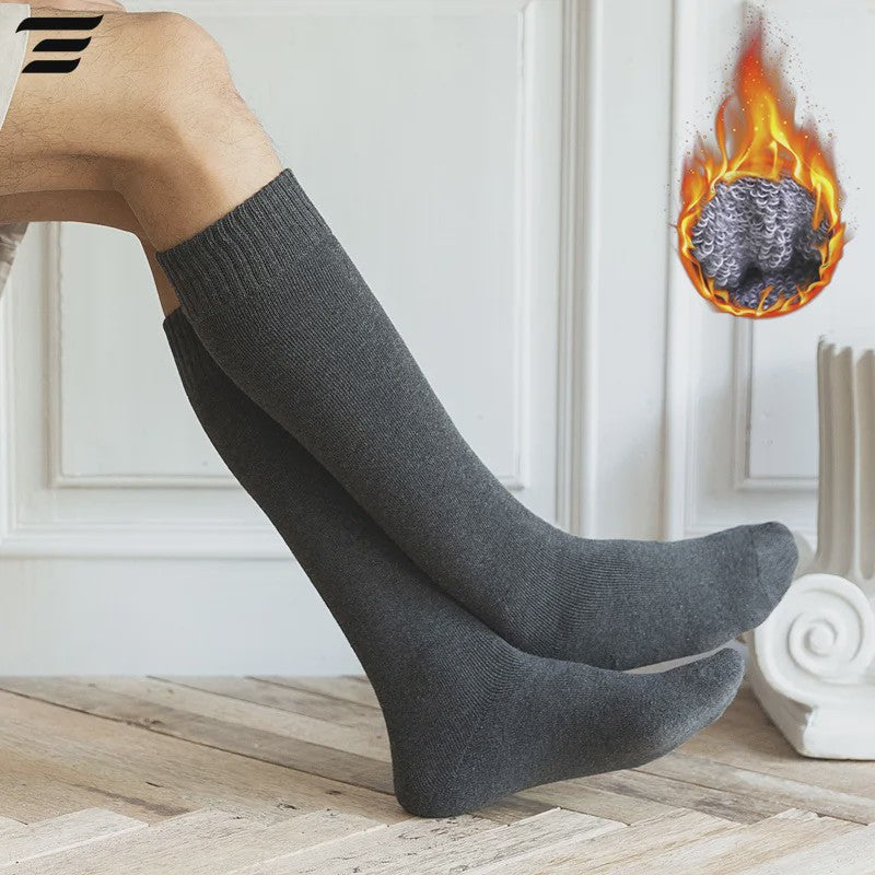 6 Paar Heren Kniehoge Thermosokken - Warm & Dik - Compressie - Maat 38-44