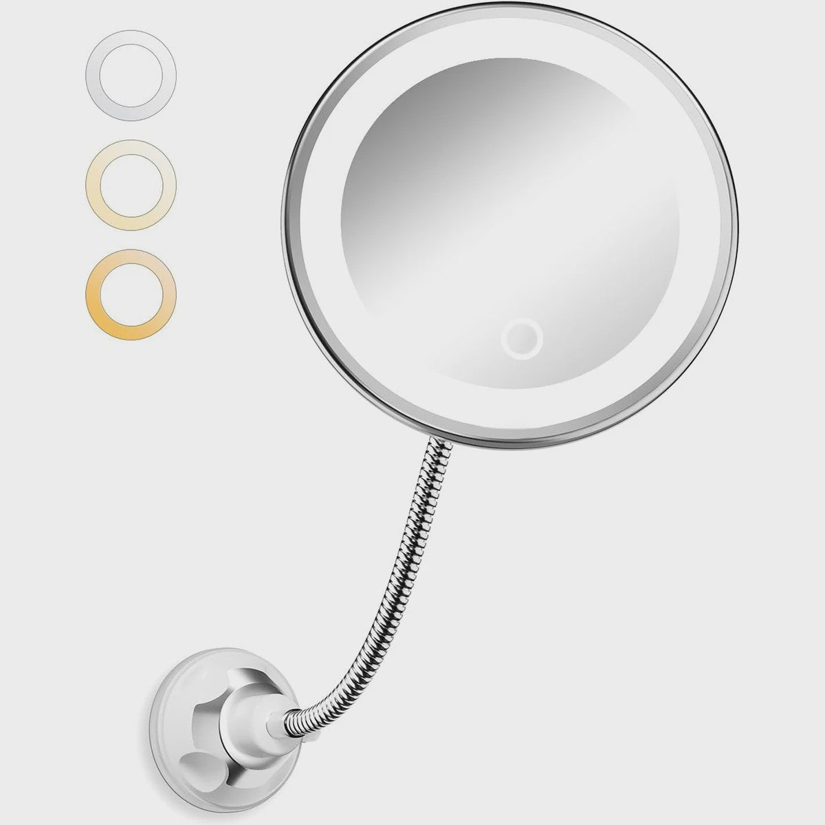 Vergrootglas Make-up Spiegel met LED Licht, Flexibele Hals & Zuignap - 10x Vergroting