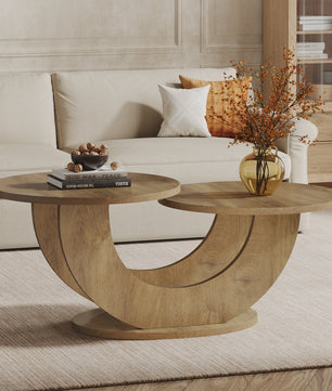 Moderne Ronde Salontafel met Uniek U-vormig Frame - 46 inch