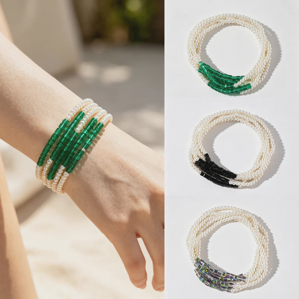 5-delige Bohemian Kralen & Parels Armbandenset voor Dames