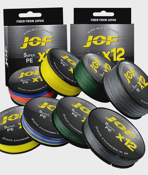 JOF X12 12-Strands Gevlochten Vislijn - Super Sterk Multifilament PE Lijn (25-92LB)