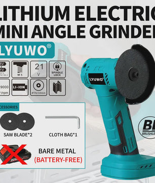 LYUWO Snoerloze Mini Haakse Slijper 21V - Krachtig Borstelloos Gereedschap voor Slijpen en Polijsten