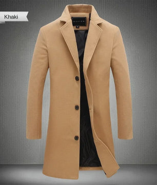 Herentrenchcoat Wolmix - Stijlvolle Lange Winterjas voor Heren