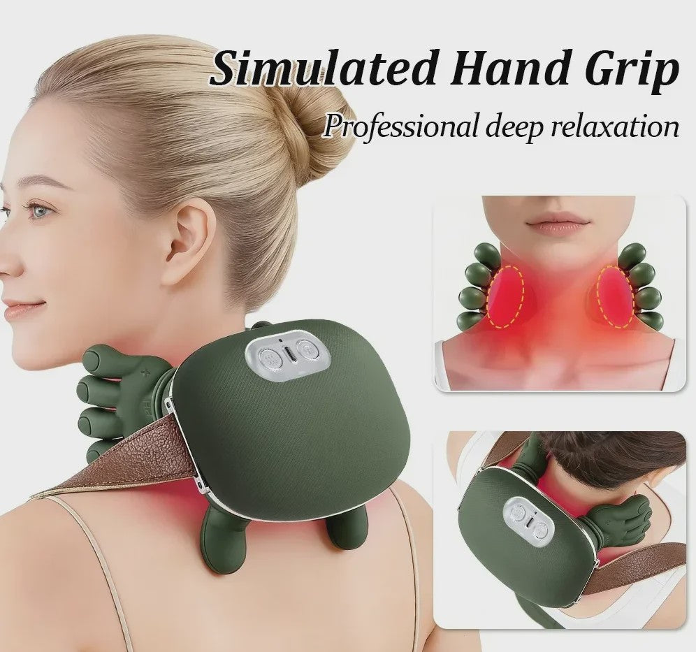 Draagbare Slimme Nek- en Schoudermassager - USB Oplaadbaar, Ideaal Cadeau