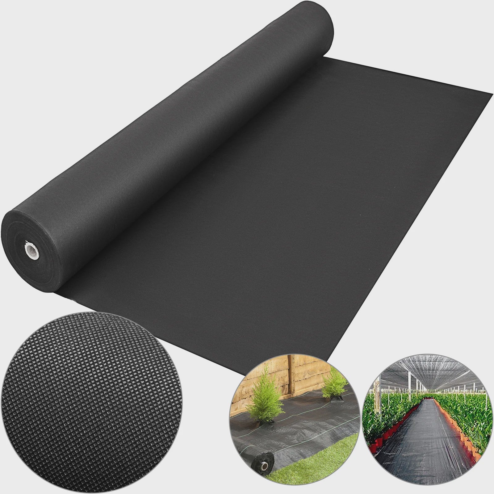 SucceBuy Woven Gronddoek - 1.83m x 91.4m - Zwaar Werk Geotextiel - Onkruidbarrière