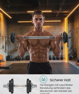 SONGMICS Verstelbare Dumbbell Set - 2 x 15 kg (Totaal 30 kg) - Kort & Flexibel