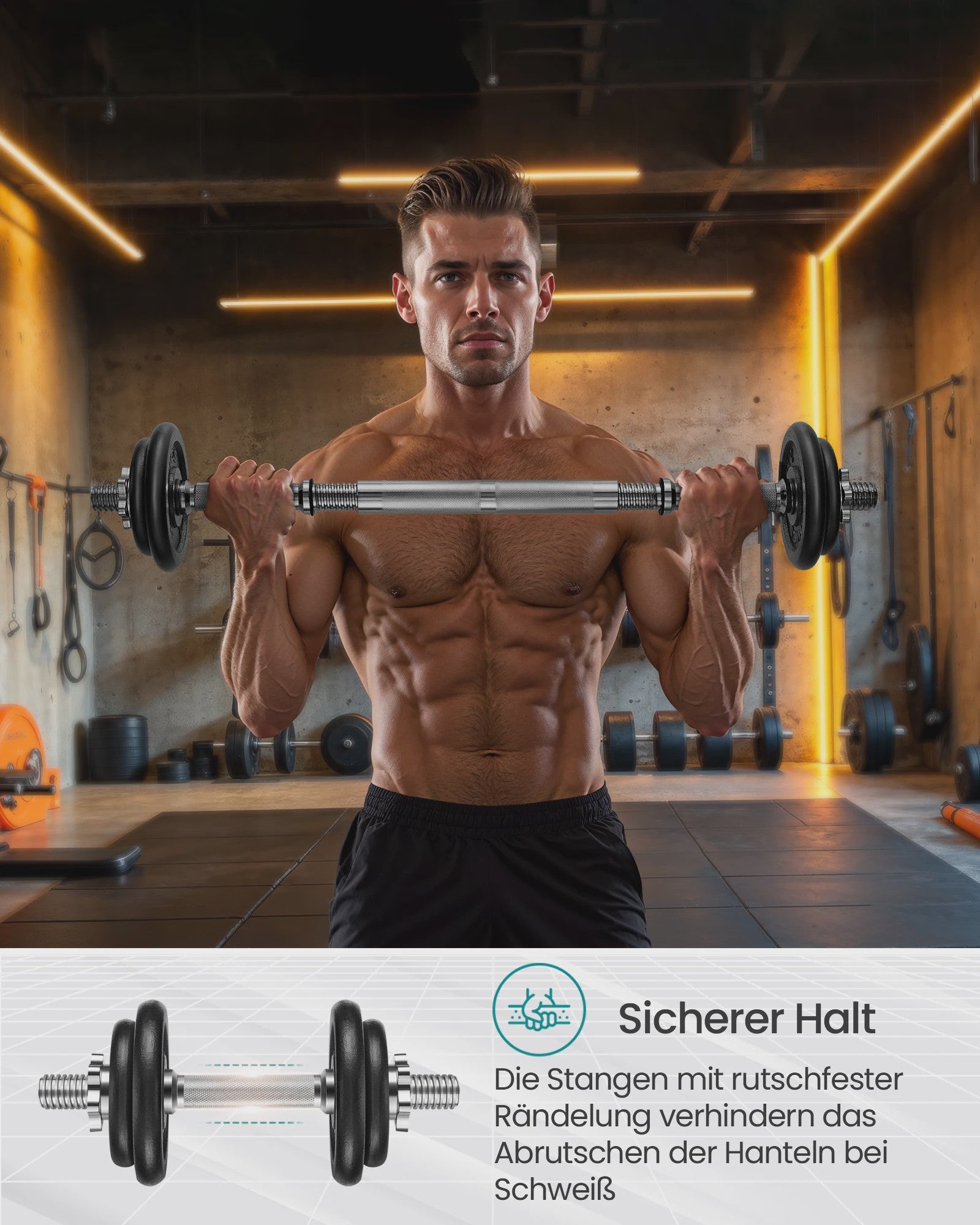 SONGMICS Verstelbare Dumbbell Set - 2 x 15 kg (Totaal 30 kg) - Kort & Flexibel