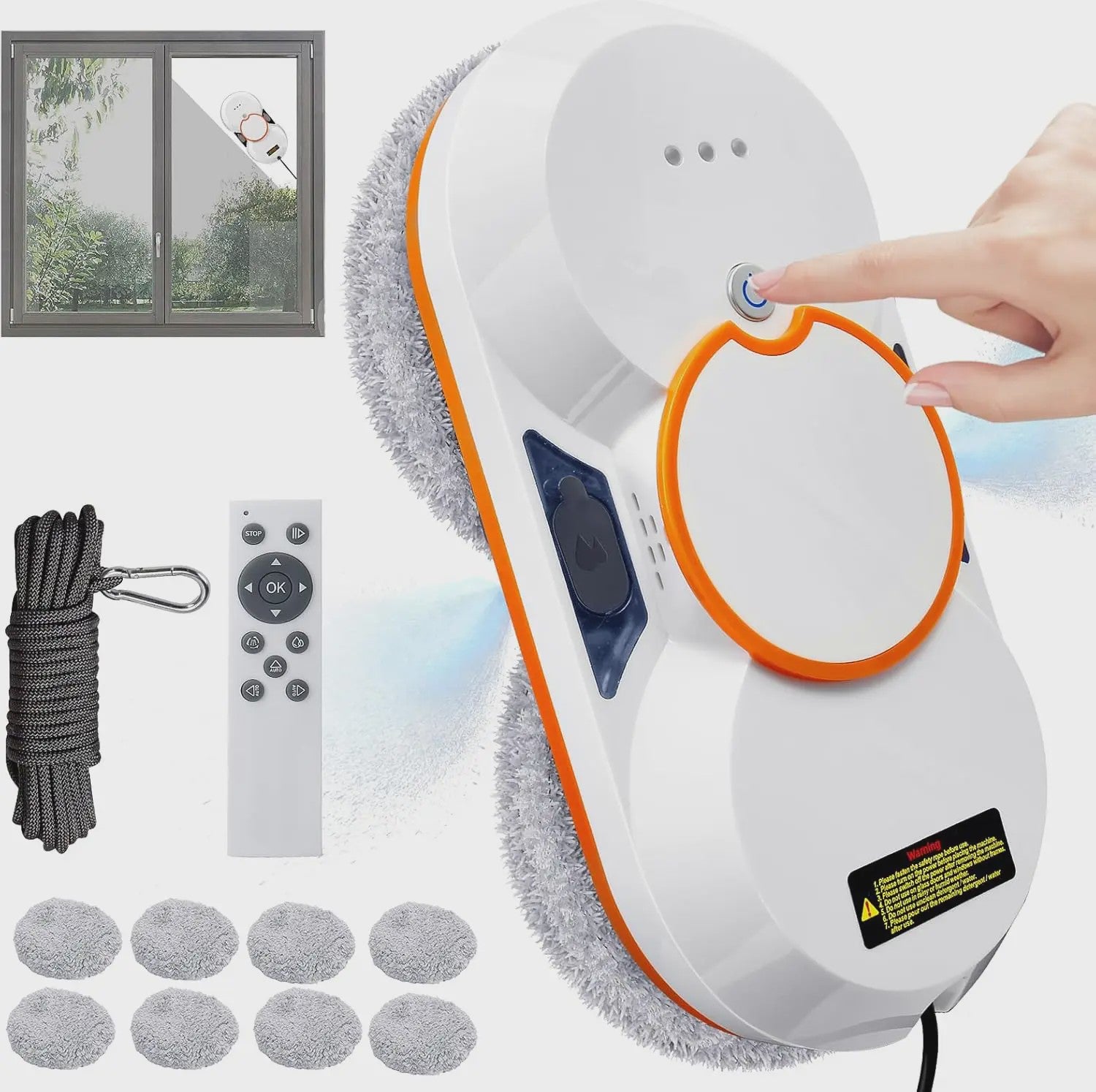 Automatische Ramenwasser Robot - Sterke Zuigkracht, Afstandsbediening & Waterreservoir