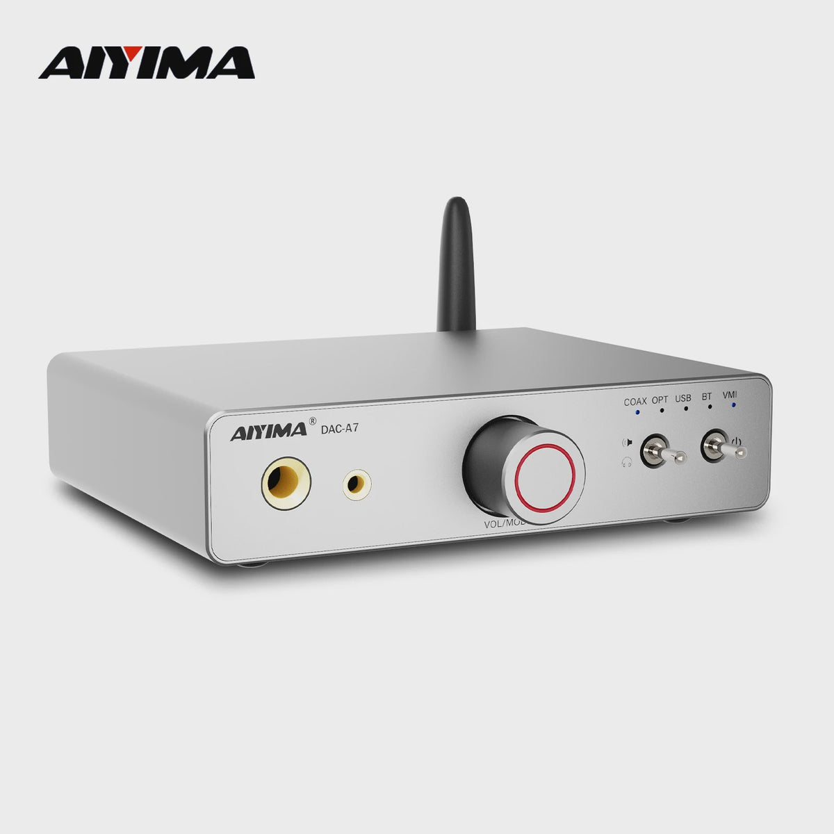 AIYIMA DAC-A7 Mini Desktop DAC & Hoofdtelefoonversterker met Bluetooth 5.4