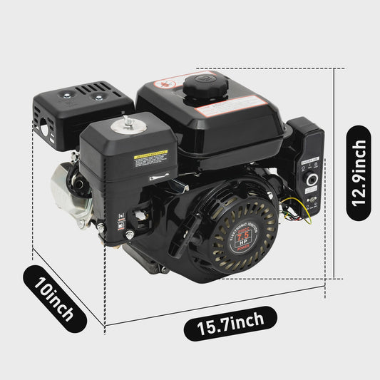 Krachtige 7.5HP 4-Takt Benzinemotor (212cc) met Elektrische Start & 3600 RPM - Industriële Kwaliteit Go-Kart Motor