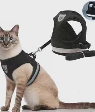 Verstelbaar Katten en Honden Tuigje met Riem - Ontsnappingsvrij en Reflecterend