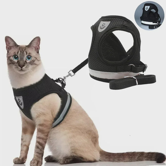 Verstelbaar Katten en Honden Tuigje met Riem - Ontsnappingsvrij en Reflecterend